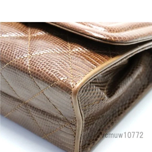 Authentic Rare  Chanel lizard chain shoulder bag - Picture 5 of 11